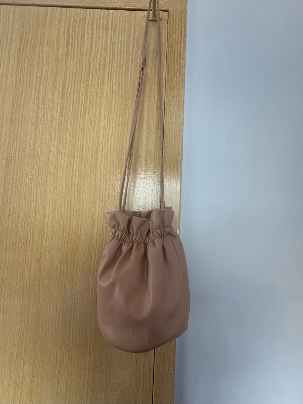 Victoria's Secret Taupe Drawstring Bucket Crossbody